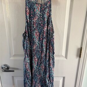 American Eagle Outfitters Blue and Red Paisley Skirt